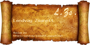 Lendvay Zsanett névjegykártya